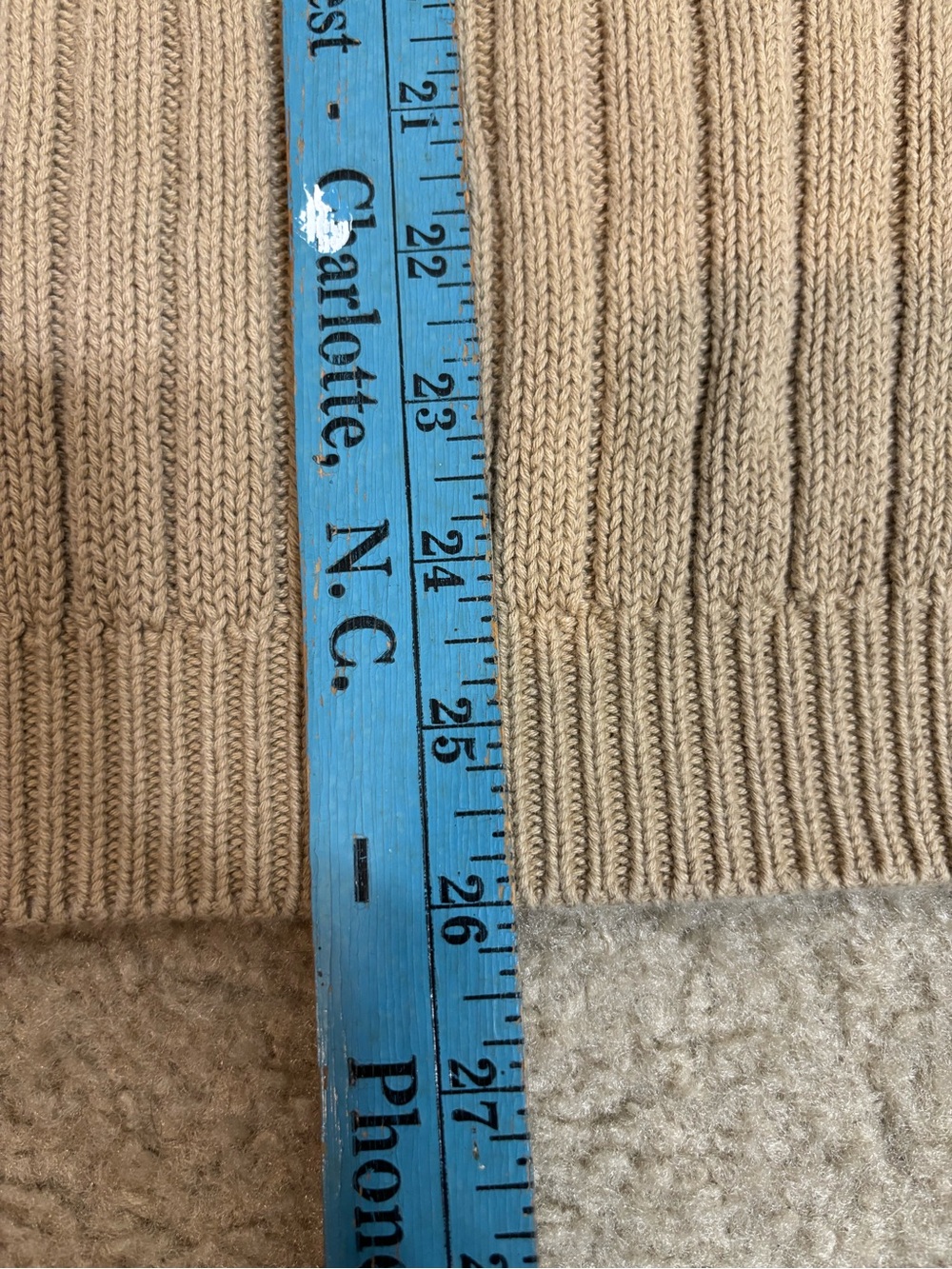 LL Bean Fisherman’s Sweater XL Cotton Cottage Tan - Picture 5 of 5